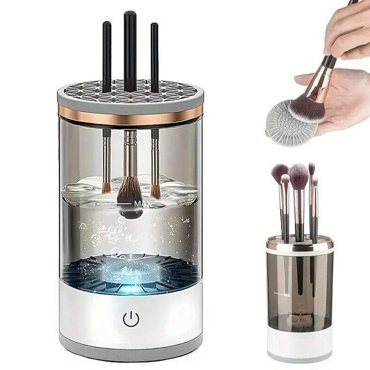 Limpiador de Brochas Maquillaje Automatico